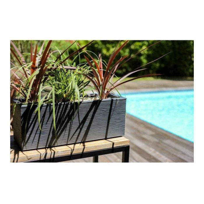 EDA PLASTIQUE Jardinera de Balcón Graphit Up Gris Antracita 25 L - 59 x 19.5 x 22.8 cm - Uso Interior y Exterior, Anti-UV 1