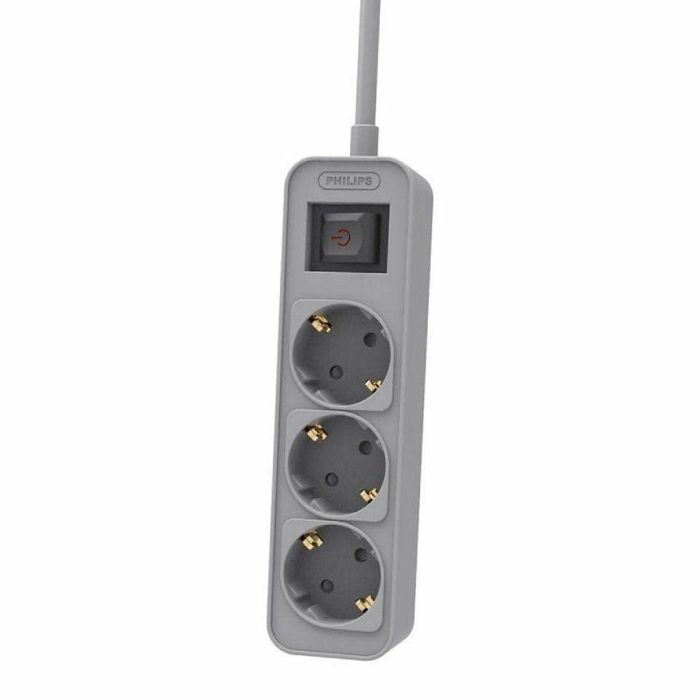 Regleta Enchufes 3 Tomas con Interruptor Philips CHP2134G/12 Regleta Enchufes 3 Tomas con Interruptor Philips CHP2134G/12