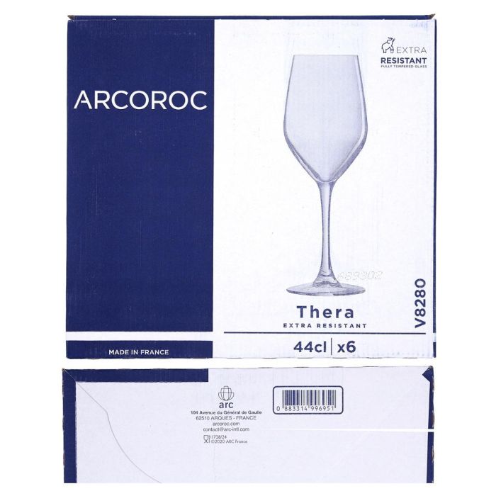 Caja 6 Copas Vino Vidrio Tensionado Thera Arcoroc 44 cL 5