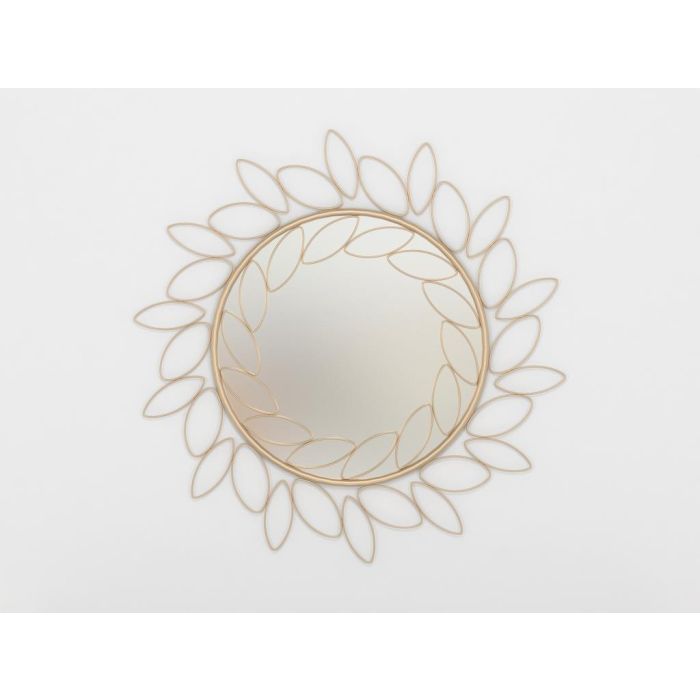 DKD Home Decor Espejo de Pared Cuadrado Glam con Marco de Metal Dorado 80x80 cm y 2 cm de Fondo