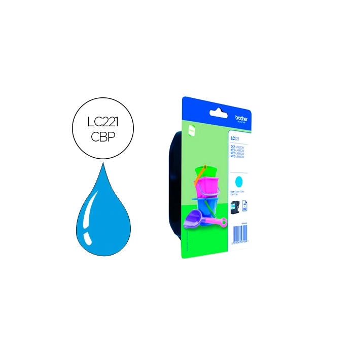 Brother LC221C Cartucho de Tinta Cian Original 260 Páginas para DCP-J562DW MFC-J480DW MFC-J680DW MFC-J880DW 0 Brother LC221C Cartucho de Tinta Cian Original 260 Páginas para DCP-J562DW MFC-J480DW MFC-J680DW MFC-J880DW 0