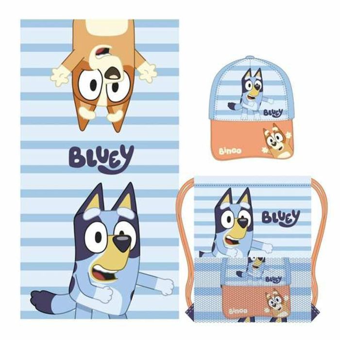 Saquito con toalla y gorra infantil bluey