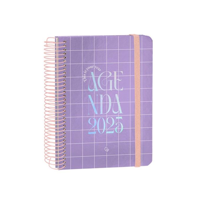 Agenda Espiral Liderpapel Kymolos A5 2025 Dia Pagina Malva Papel 70 gr 4