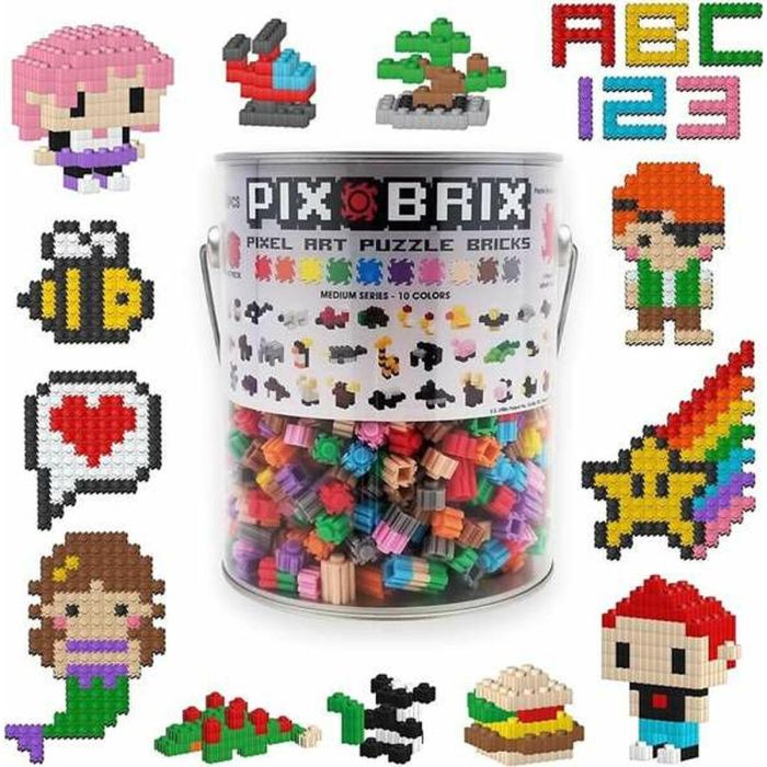 Puzzle pix brix pixel art botes metalicos 1500 pzas. col surt. gama media. novedosa forma de hacer construcciones en 2d y 3D - modelos surtidos 1