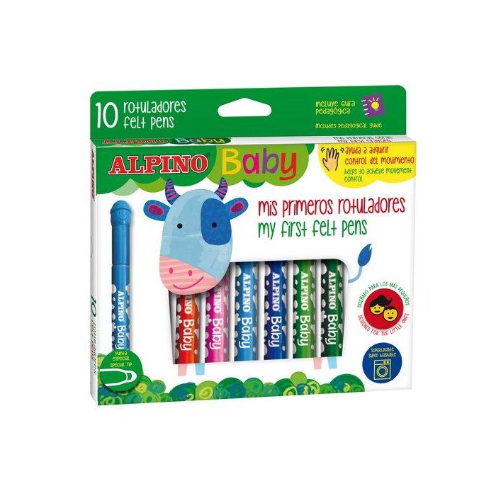 Rotulador Fibra Alpino Baby Estuche De 10