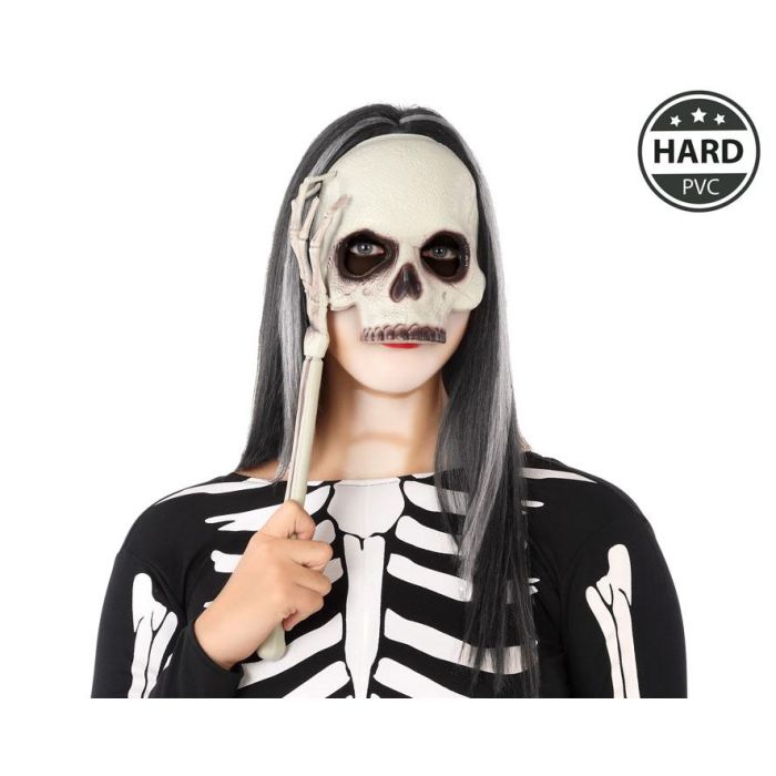 Mascara Halloween 41X 18 .5 cm Pvc Esquelleto Blanco