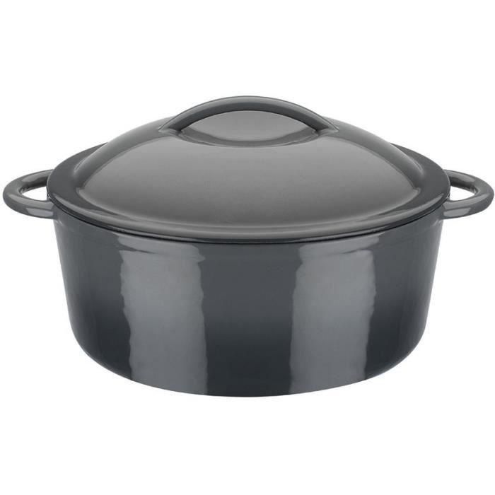 Olla de hierro fundido macizo - GSW - GREY SHADOW - 24 cm - Redonda - Inducción - Gris Olla de hierro fundido macizo - GSW - GREY SHADOW - 24 cm - Redonda - Inducción - Gris