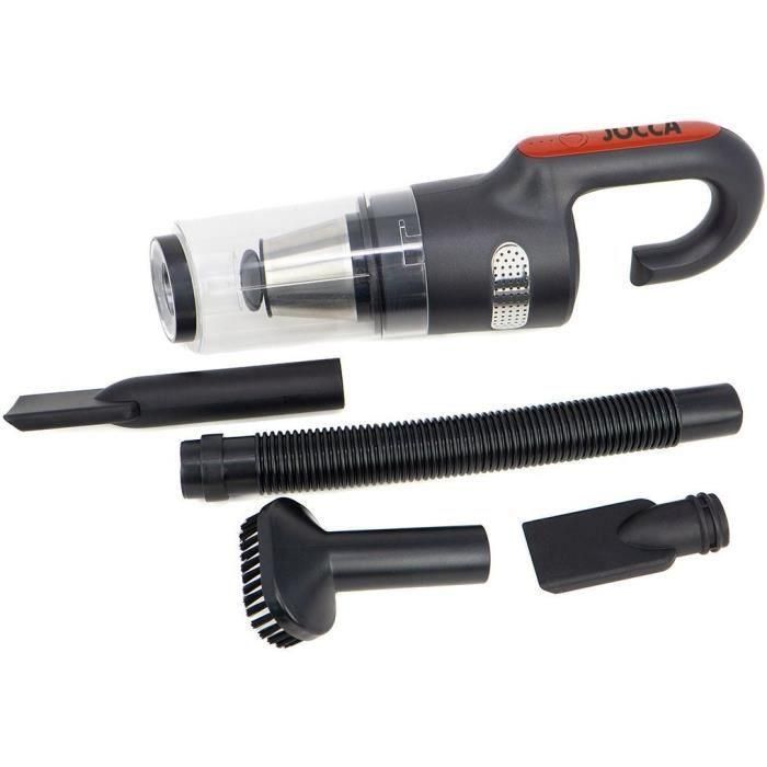 Jocca JOC8435253580825 Aspiradora de Coche Recargable Sin Cable, 7500 Pa, 18 min Autonomía, 0.5L - Negro/Rojo