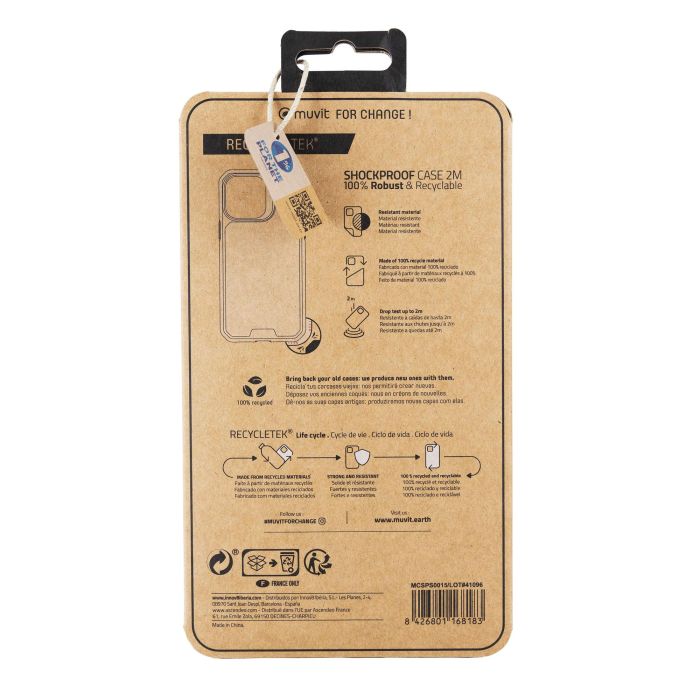 Muvit Funda Shockproof 2M para Apple iPhone - Protección contra caídas, 100% reciclado 5 Muvit Funda Shockproof 2M para Apple iPhone - Protección contra caídas, 100% reciclado 5