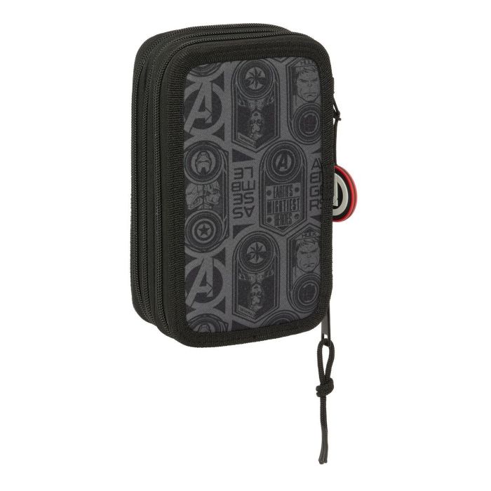 Estuche Escolar con Accesorios The Avengers Vendetta Negro 12,5 x 19,5 x 5,5 cm 37 Piezas 2