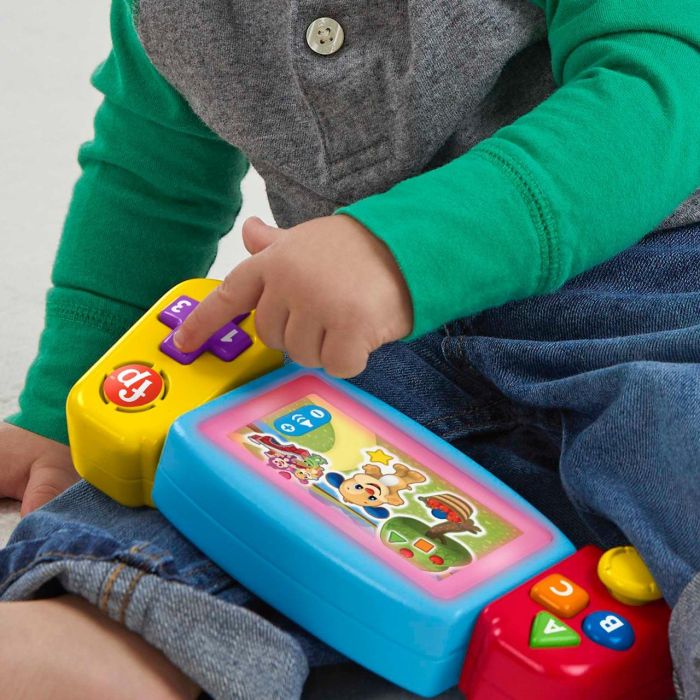 Fisher-Price HNL52 Videoconsola Gamer Gira y Aprende para Bebés con Luces, Música y Formas +9 meses 4