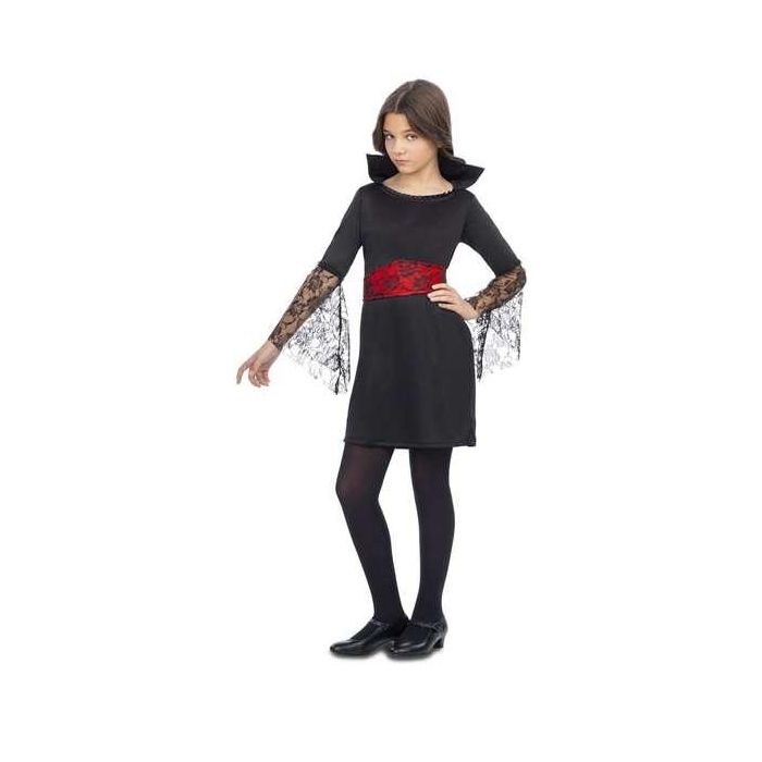 Disfraz vampiresa encaje 5-6 años (vestido y fajín) 1 Disfraz vampiresa encaje 5-6 años (vestido y fajín) 1