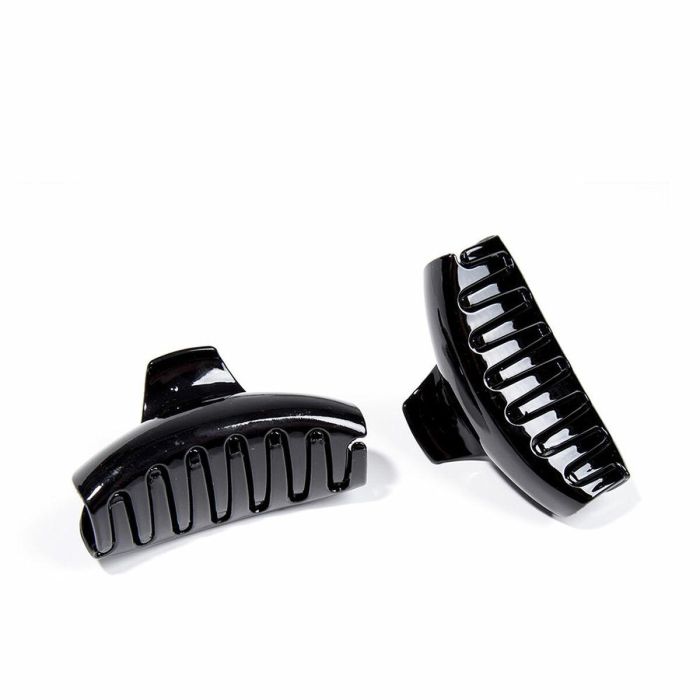 Inca Pinza Grande Negra para Cabello Niños y Bebés, Accesorio de Concha Francesa 4.5x9cm, Sujeta Pelo con Firmeza, 1 Unidad