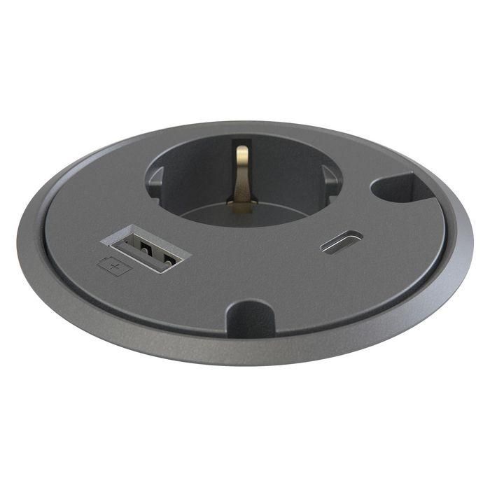 Kondator Type F, 1 x USB-A charger (QC2.0 5-12V, 1-2A), 1 x USB-C port (3.1 Gen1) 18 W, Adjustable in two height levels 1 Kondator Type F, 1 x USB-A charger (QC2.0 5-12V, 1-2A), 1 x USB-C port (3.1 Gen1) 18 W, Adjustable in two height levels 1