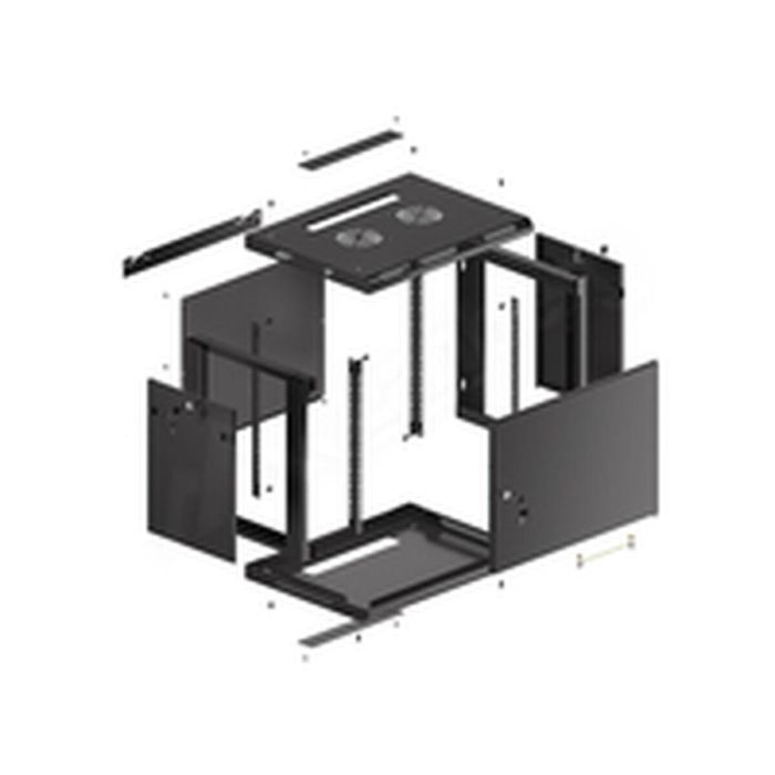 Lanberg WF01-6409-00B armario rack 9U Bastidor de pared Negro 4