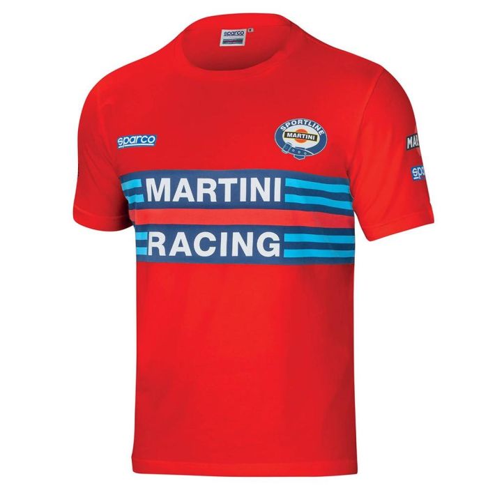 Sparco S01274MRRS4XL Camiseta Martini Racing Retro Rojo Talla XL Algodón Elástico, Diseño Icónico 80s para Entusiastas del Automovilismo Sparco S01274MRRS4XL Camiseta Martini Racing Retro Rojo Talla XL Algodón Elástico, Diseño Icónico 80s para Entusiastas del Automovilismo