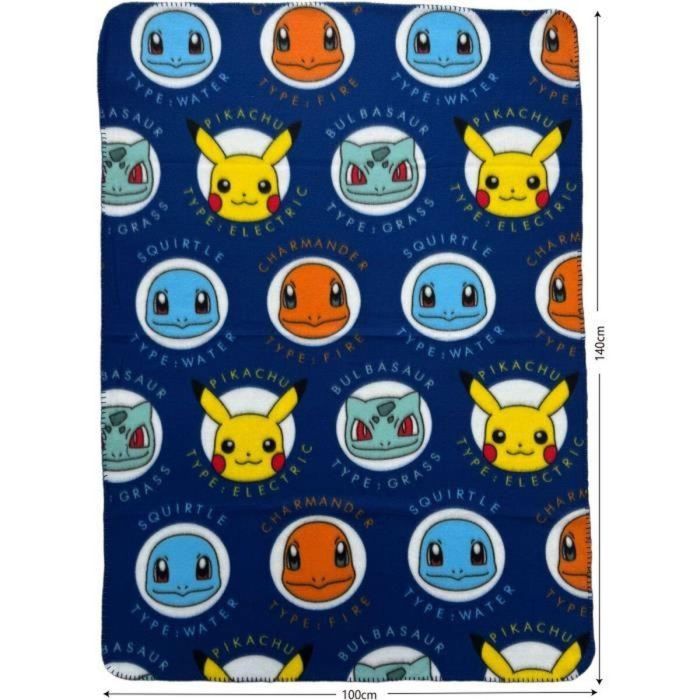 Pokemon POK3700891714181 Manta de forro polar - Caras de Pokemon - 100 x 140 cm 2