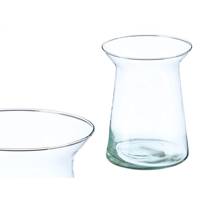 Giftdecor Jarrón de Cristal Transparente, Forma Boca Abierta, 20 cm Alto x 14.5 cm Ancho x 14.5 cm Largo (12 Unidades)