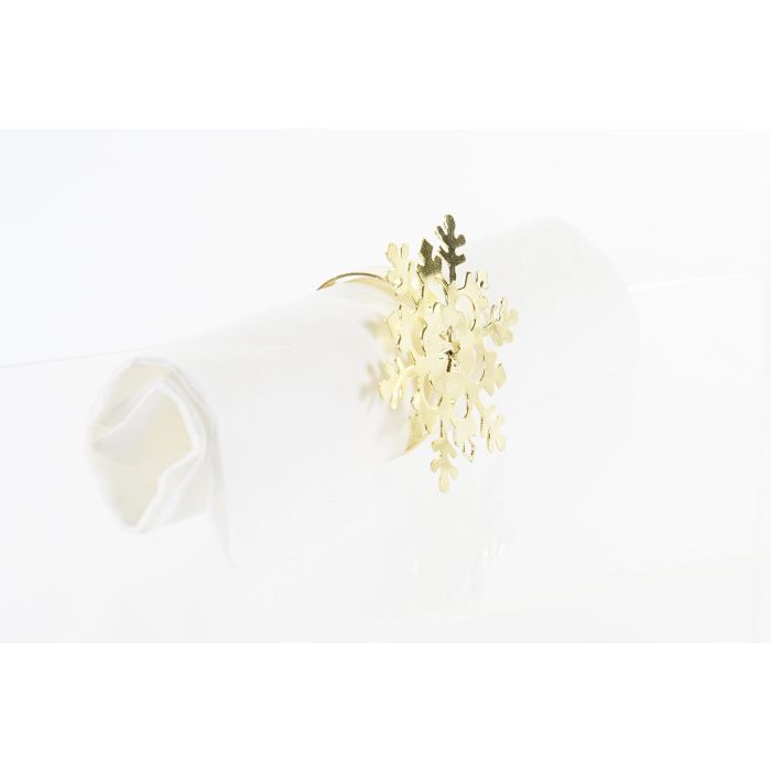 DKD Home Decor Servilletero Navidad Moderna Dorado Plateado Metal 5 x 17 x 5 cm Set de 4 2