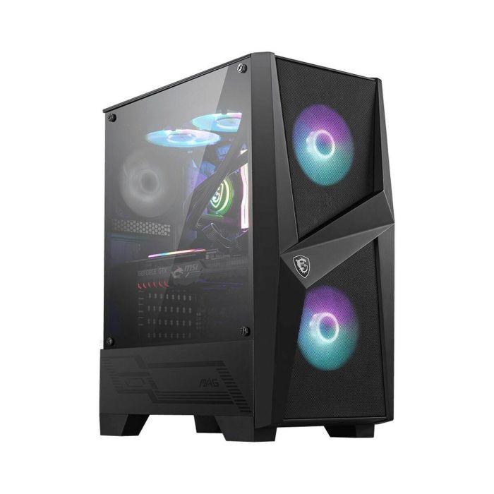 MSI MAG Forge 100M Midi Tower Negro Transparente con Iluminación Púrpura y Panel de Vidrio Templado para PC Gaming 5
