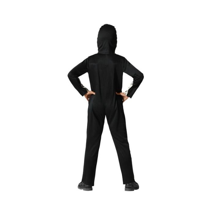 Disfraz Mono Esqueleto Luminiscente Niño Glow-in-the-Dark Halloween Máscara Incluida Talla 3-4 Años