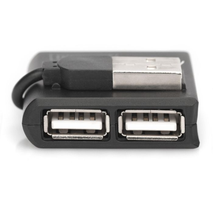 Digitus DN-30200-1 Hub USB 2.0 de 4 puertos, alta velocidad 480 Mbit/s, con cable integrado, color negro 5