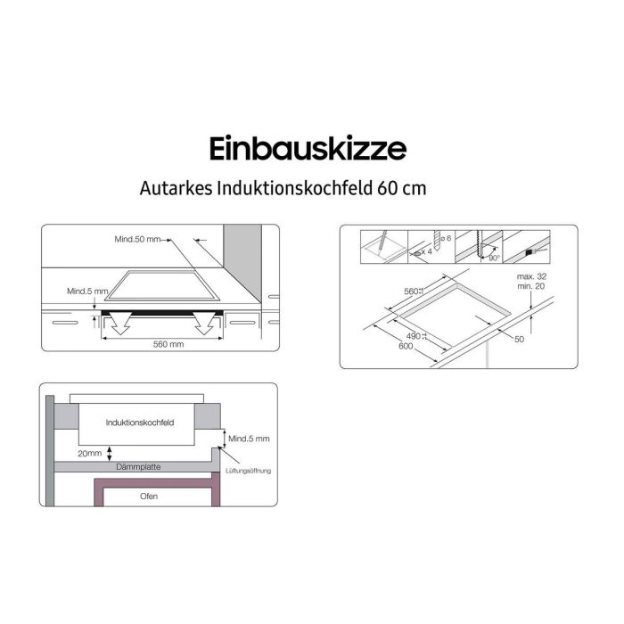 SAMSUNG NZ64M3NM1BB / UR Placa de inducción - 4 zonas - 7200 W - L59 x D57 cm - Revestimiento de vidrio - Negro 2 SAMSUNG NZ64M3NM1BB / UR Placa de inducción - 4 zonas - 7200 W - L59 x D57 cm - Revestimiento de vidrio - Negro 2