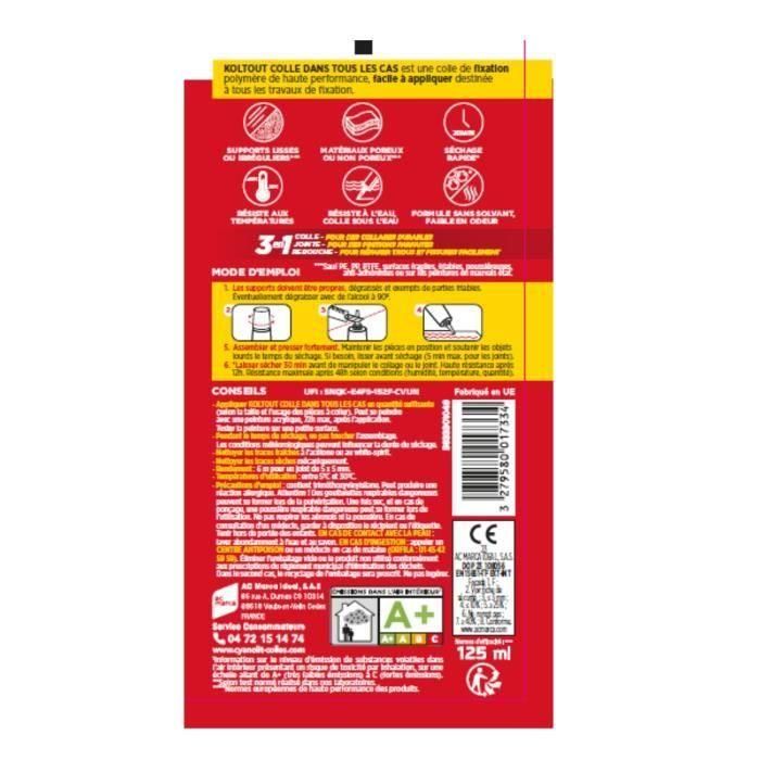 Cyanolit CYA3279580017334 Pegamento fijador y sellador blanco multiusos – Tubo 125 ml – Alta resistencia y flexible 2