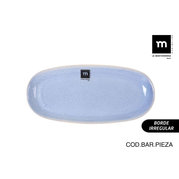 Fuente Oval Macarella Blue 25x12x2.2 cm - Inde (24 Unidades) Fuente Oval Macarella Blue 25x12x2.2 cm - Inde (24 Unidades)