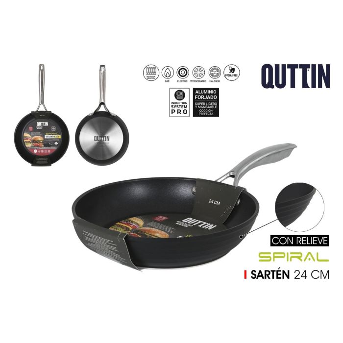 Sartén de aluminio forjado 24 cm Full Spiral - Quttin (4 Unidades) Sartén de aluminio forjado 24 cm Full Spiral - Quttin (4 Unidades)