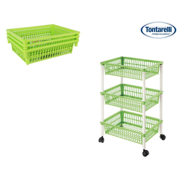 Carrito Verdulero Mito 3 Verde Li - 3 Cestos 40 x 62 cm - Tontarelli (12 Unidades) Carrito Verdulero Mito 3 Verde Li - 3 Cestos 40 x 62 cm - Tontarelli (12 Unidades)