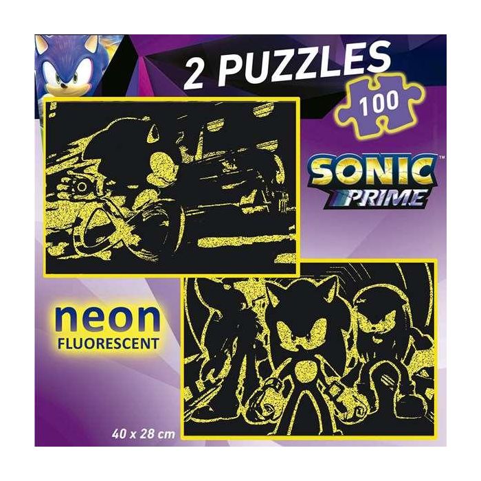 Puzzle 2x100 piezas sonic neon 6