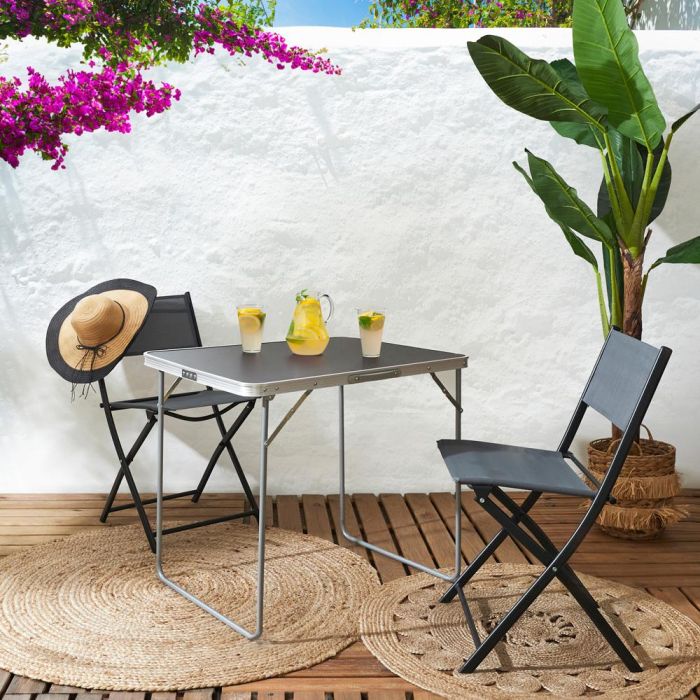 Home Deco Factory Mesa Plegable Negra 80x60 cm 1