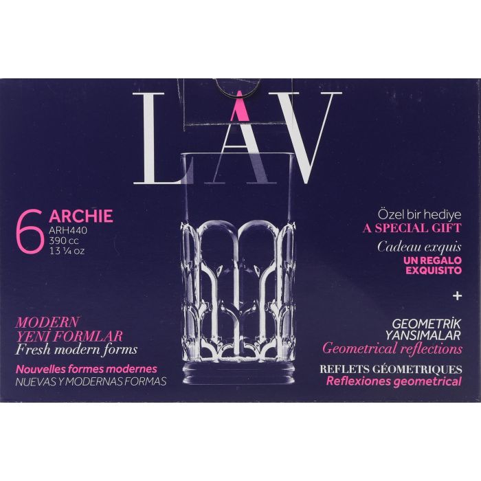 Set de 6 Vasos Archie 390 cc - LAV (4 Cajas) 1 Set de 6 Vasos Archie 390 cc - LAV (4 Cajas) 1