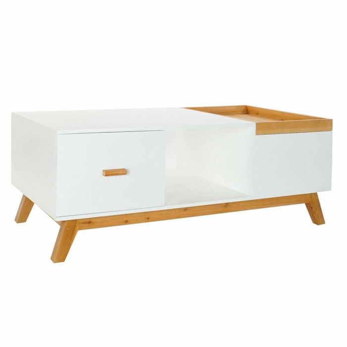 Mesa Centro Scandi DKD Home Decor Blanco Marron 60 x 46 x 120 cm