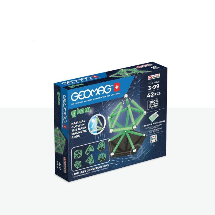Geomag Set de Construcción Magnético EcoFriendly 42 Piezas Brilla en la Oscuridad - Barras y Esferas 100% Reciclado 4