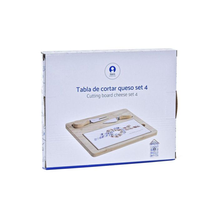 DKD Home Decor Tabla para Aperitivos de Bambú y Gres, Colección Salitre Mediterráneo, Azul Multicolor, Set de 4 (24.5x20x1.2 cm) 1 DKD Home Decor Tabla para Aperitivos de Bambú y Gres, Colección Salitre Mediterráneo, Azul Multicolor, Set de 4 (24.5x20x1.2 cm) 1