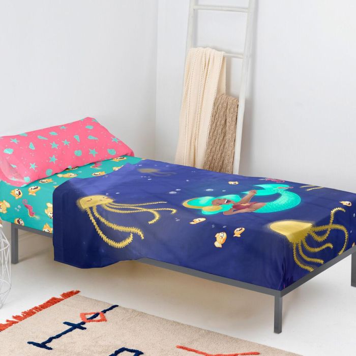 Juego de Sábanas HappyFriday Mr Fox Happy Mermaid Multicolor Cama de 105 2 Piezas 4