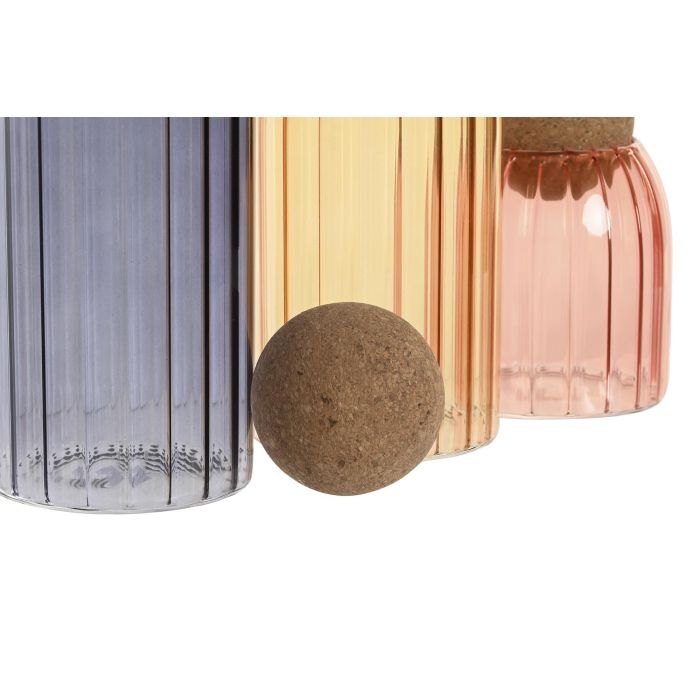 DKD Home Decor Bote Cozy boho 22 Set de 3 - Azul Marino, Ámbar, Rojo - Cristal - 8.5 x 24 x 8.5 cm (2 Unidades) 1 DKD Home Decor Bote Cozy boho 22 Set de 3 - Azul Marino, Ámbar, Rojo - Cristal - 8.5 x 24 x 8.5 cm (2 Unidades) 1