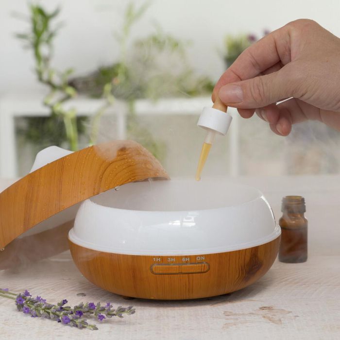 Humidificador Difusor de Aromas con LED Multicolor Wooden-Effect InnovaGoods 4 Humidificador Difusor de Aromas con LED Multicolor Wooden-Effect InnovaGoods 4