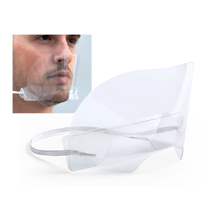 Blanca Pantalla Protectora Bucal Nasal Leiban con Protector para Barbilla PET 17x8,5 cm 3