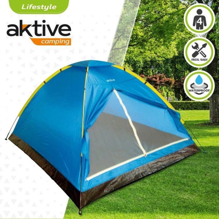 Tienda de Campaña Aktive 4 personas 210 x 130 x 240 cm (4 Unidades) 3 Tienda de Campaña Aktive 4 personas 210 x 130 x 240 cm (4 Unidades) 3