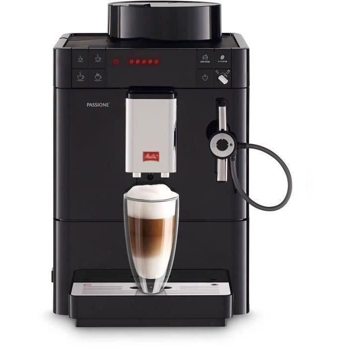 Melitta F530-102 Cafetera Caffeo Passione Negra con 5 Concentraciones de Café y Molinillo Cónico de Acero, Depósito Agua 1.2L 1