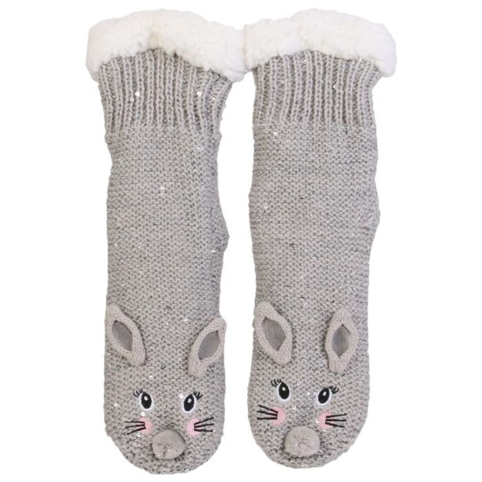 Sensly Calcetines Sherpa Animal Kawaii Antideslizantes para Casa Tallas 30-38 4