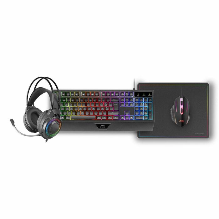 Teclado y Ratón Mars Gaming MCP124PROES Negro Multicolor Qwerty Español 8