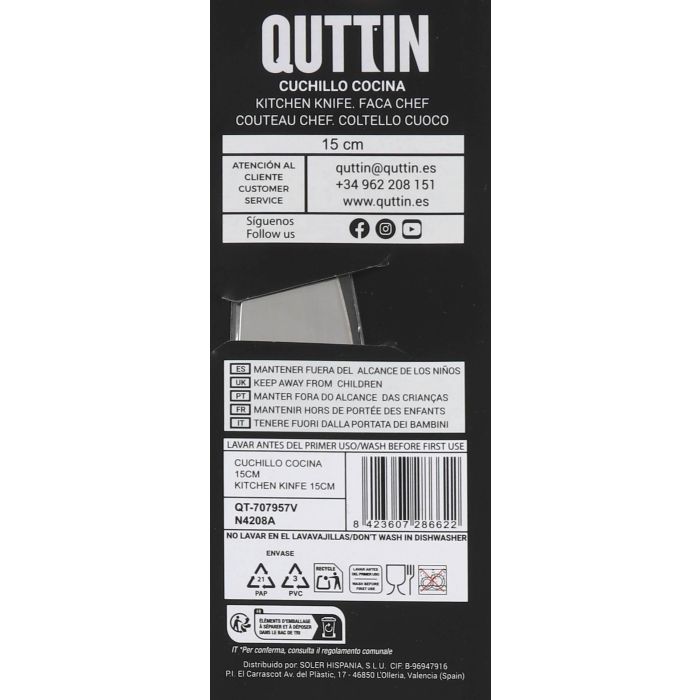 Cuchillo de cocina Kasual 15 cm - Quttin (24 Unidades) 4 Cuchillo de cocina Kasual 15 cm - Quttin (24 Unidades) 4