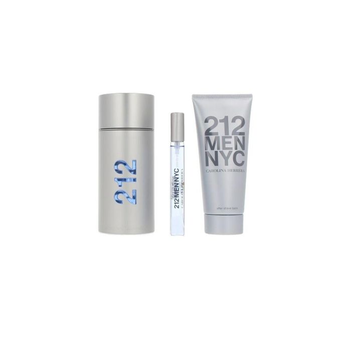 Carolina Herrera 212 NYC MEN Cofre Eau de Toilette Hombre 3 piezas: EDT 100ml + Bálsamo After Shave 100ml + EDT 10ml