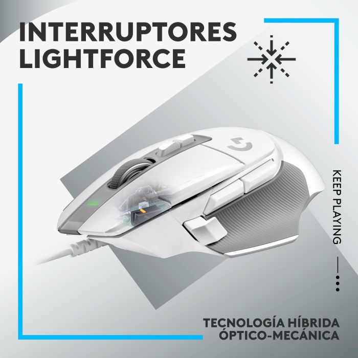 Logitech G G502 X - Ratón Gaming Óptico con Cable, Blanco, Sensor HERO 25600 DPI, 11 Botones Programables, USB para PC/Mac 2 Logitech G G502 X - Ratón Gaming Óptico con Cable, Blanco, Sensor HERO 25600 DPI, 11 Botones Programables, USB para PC/Mac 2
