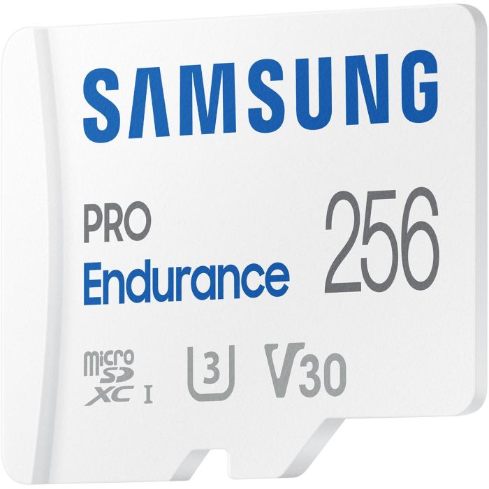Samsung MB-MJ256KA/EU Tarjeta microSD PRO Endurance 256GB, 100/40 MB/s, U3 V30, 4K, p/ Vigilancia, CCTV y Cámara Coche, Adaptador SD 1