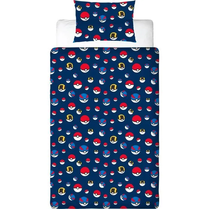 Pokemon POK3700891712163 Juego de Cama Reversible Starter y Poké-ball Microfibra 140x200cm + Funda Almohada 63x63cm 4